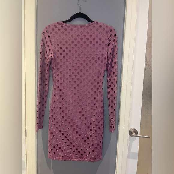 Mauve Purple Chain Cutout Bodycon Dress - Picture 4 of 7